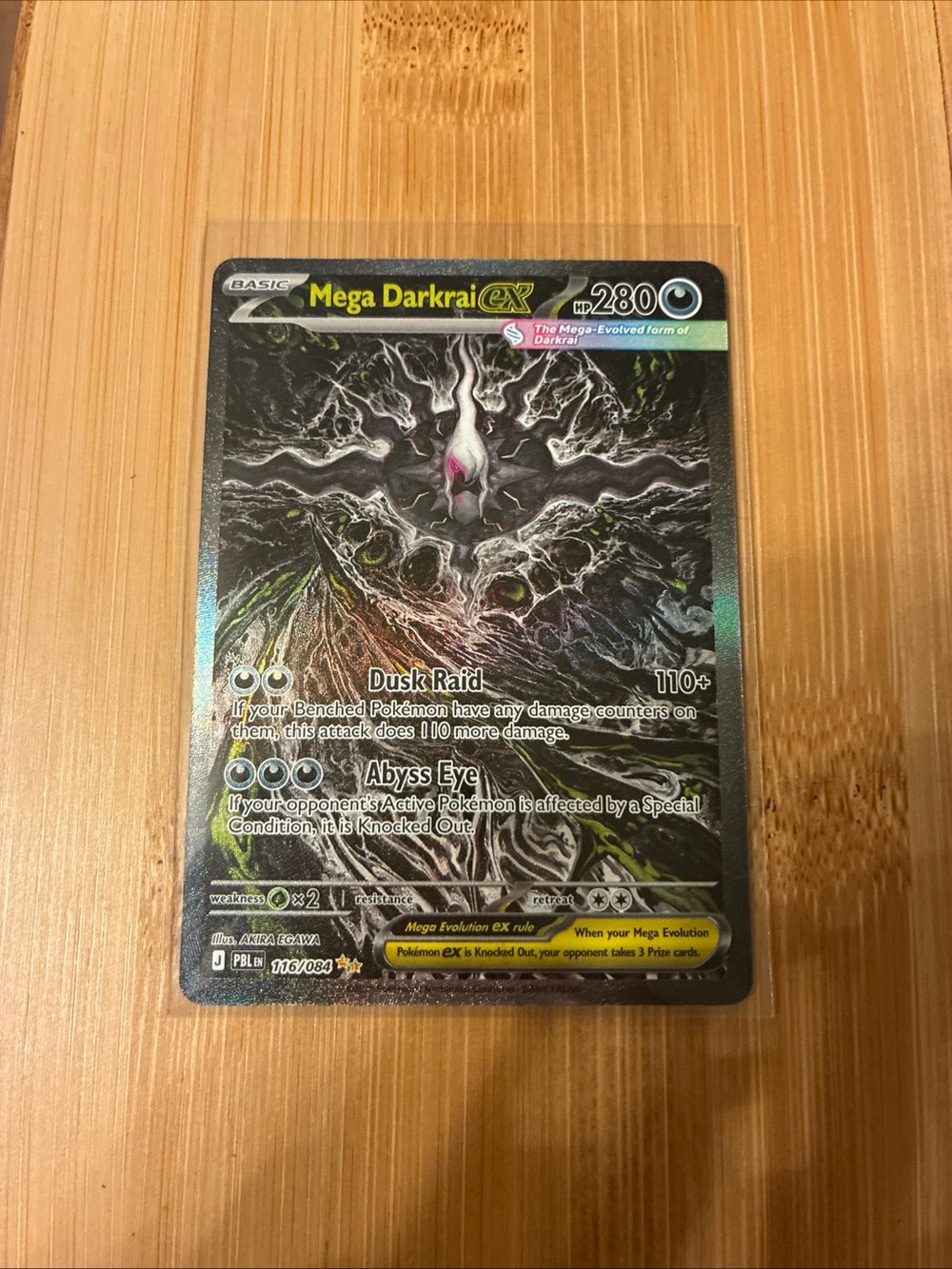 Pokemon Mega Darkrai-EX Holographic Card - Black & Green Accents